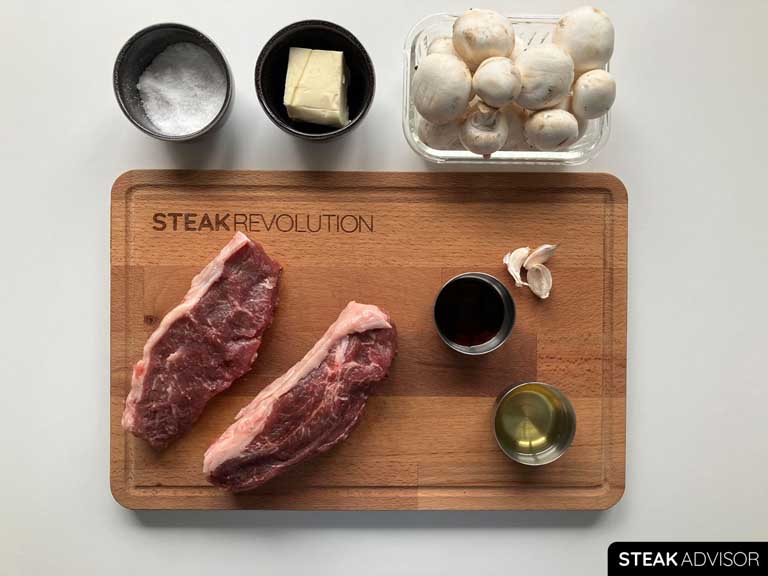 All ingredients for hibachi steak