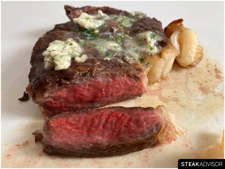 Cast iron skillet steak with garlic butter 