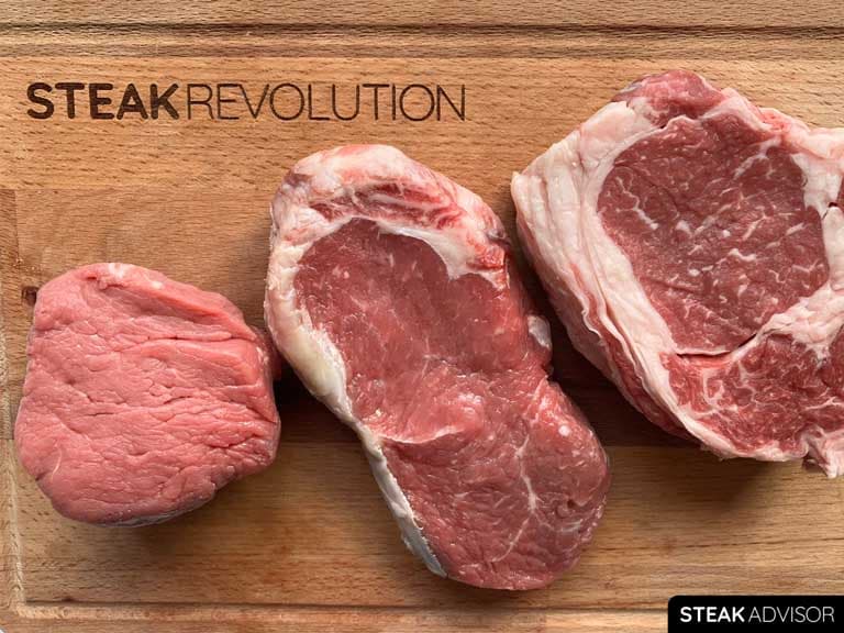 Differences in Marbling Among Steaks