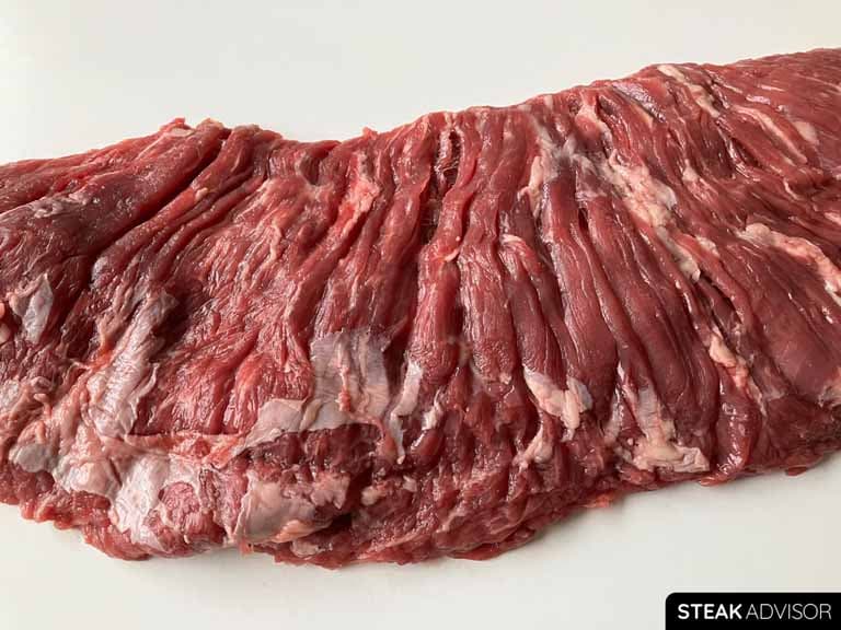 Grainy texture of flap steak