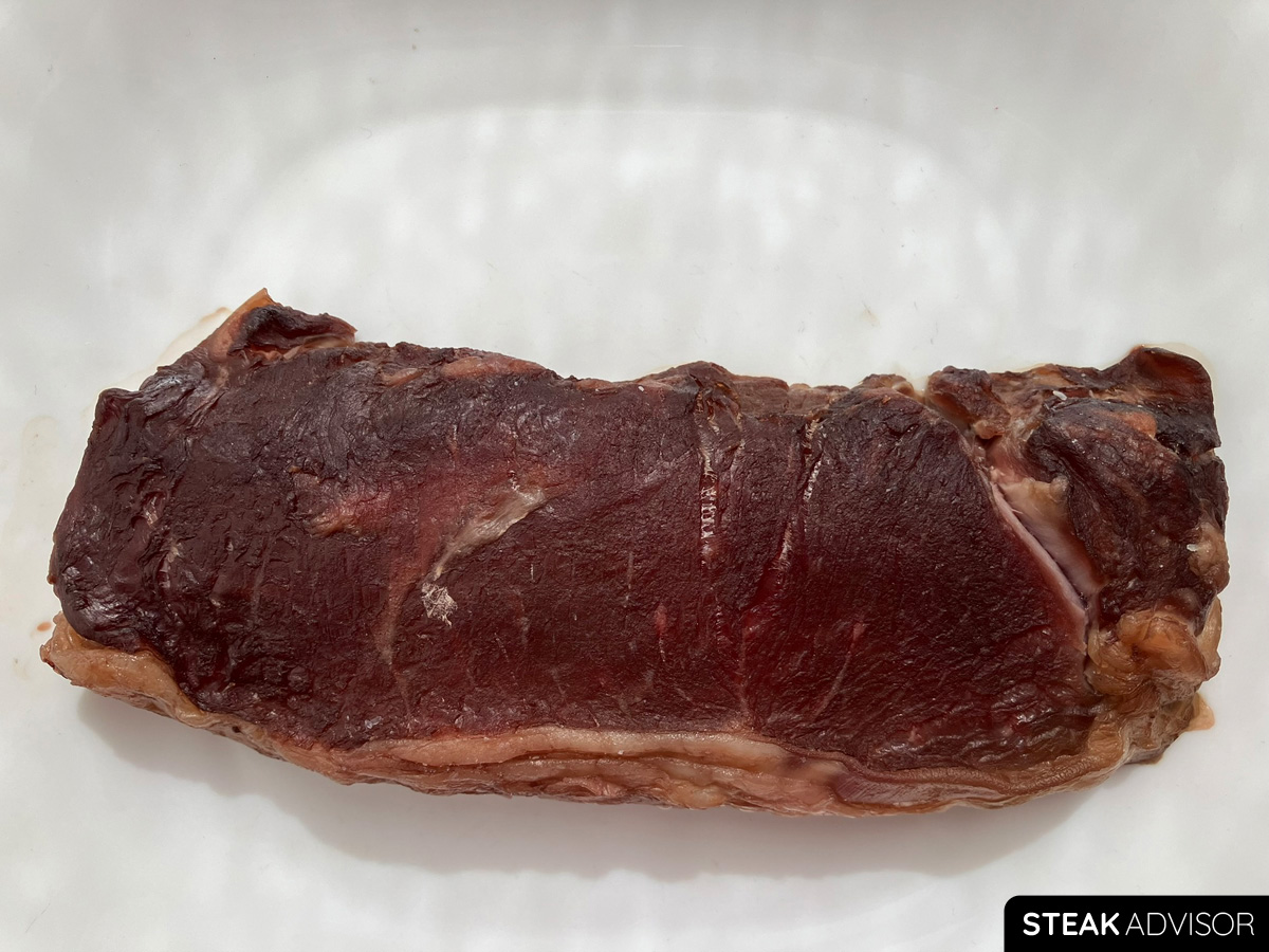 Raw steak left at 60-75°F (16–24°C) for 24 hours