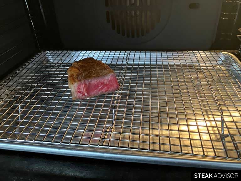 Reheating the steak in the oven