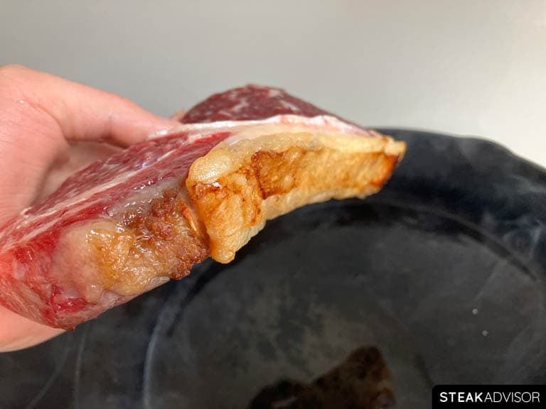 Rendered steak fat side fat