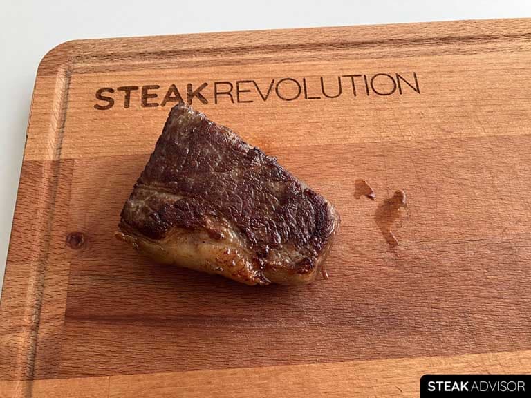 Results of reheating steak in the oven