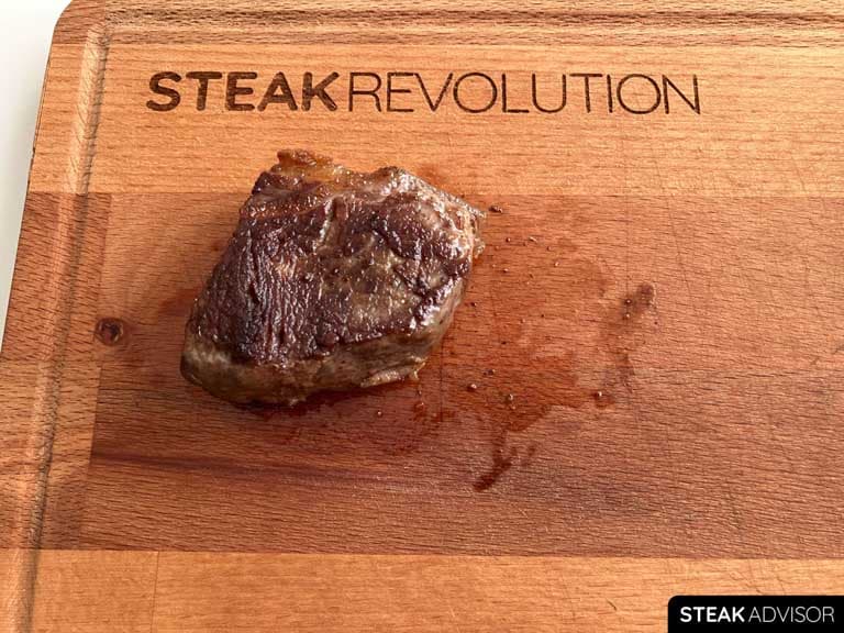 Results of reheating the steak on the stovetop