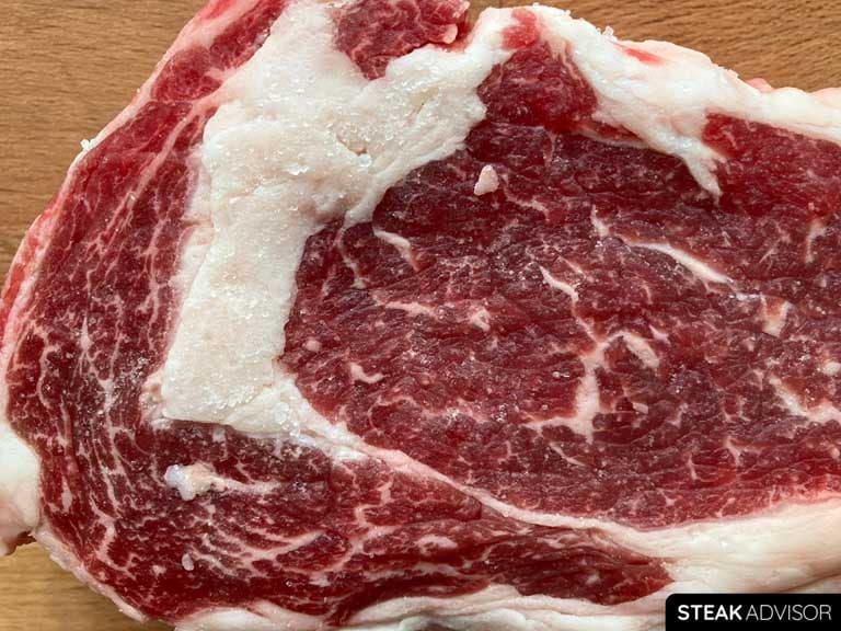 Ribeye steak, 24 hours after salting