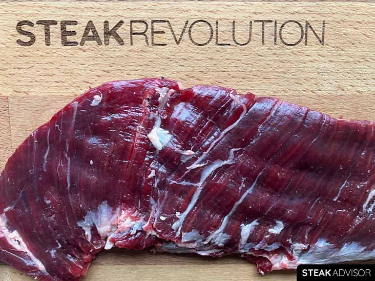 skirt steak seasoend with salt