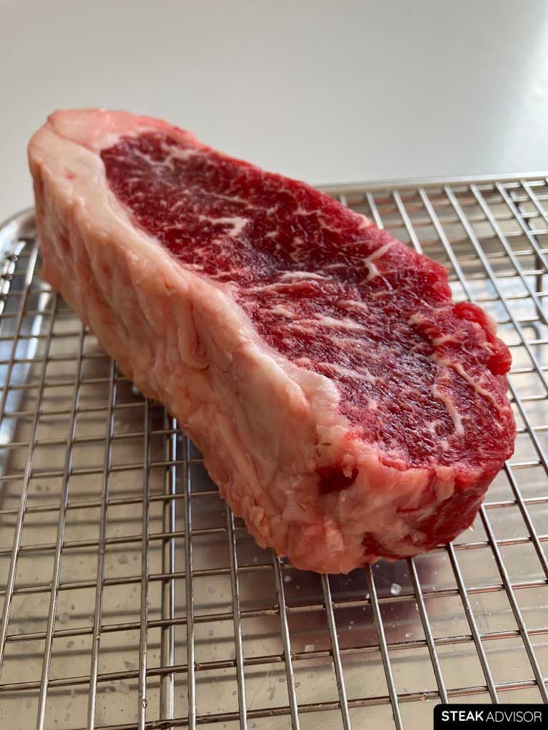 Steak after 5 hours of dry brining.