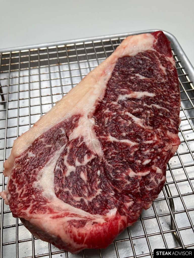 Steak dry brined for 6 hours.