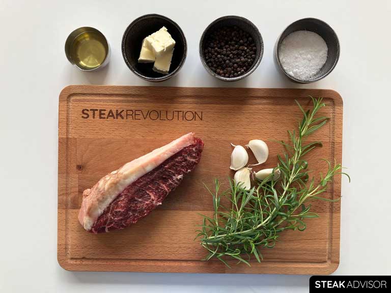 all ingredients for pan seared picanha steak
