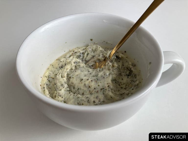 Compound butter in a small bowl