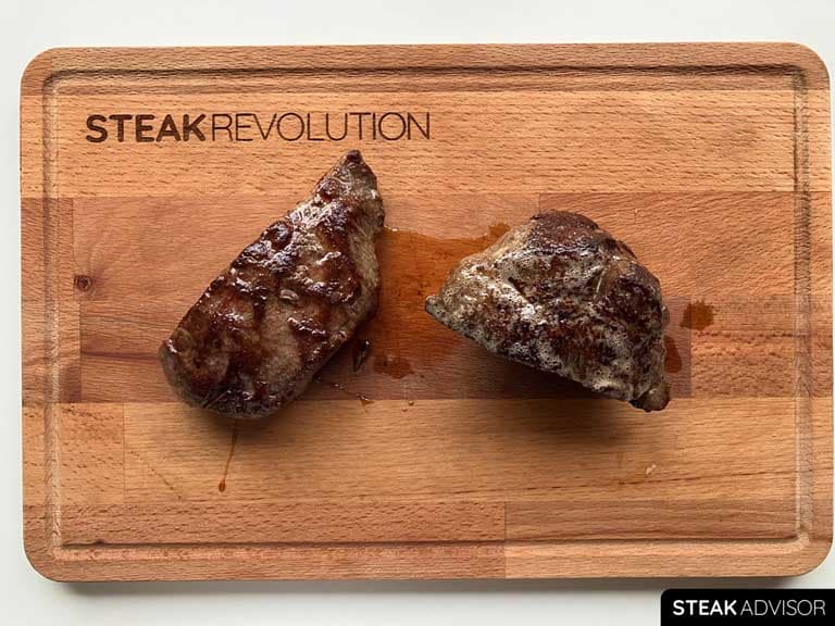 Cooked flat iron steaks