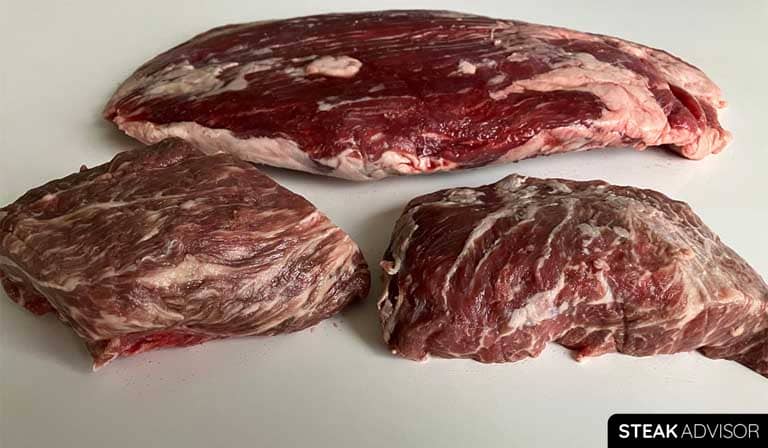 flat iron steak size versus flank steak