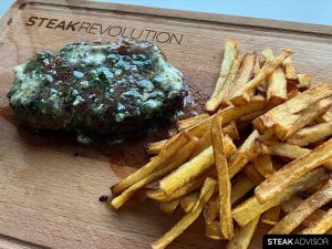 frites with strip steak and compound butter