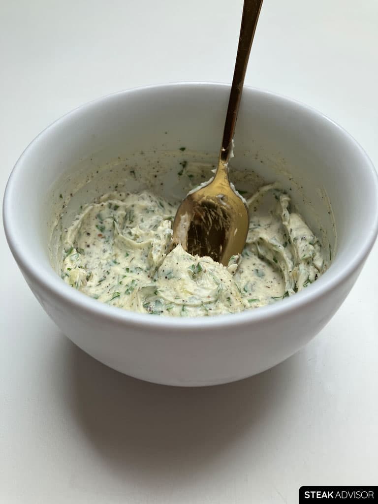 Garlic-herb compound butter.