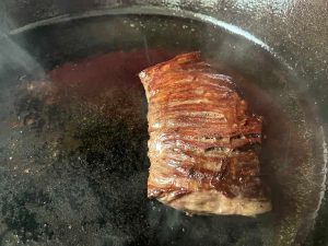 pan-seared outside skirt steak