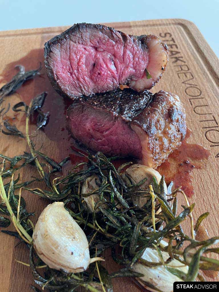 pan seared picanha steak medium rare doneness