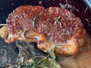 pan-seared strip steak