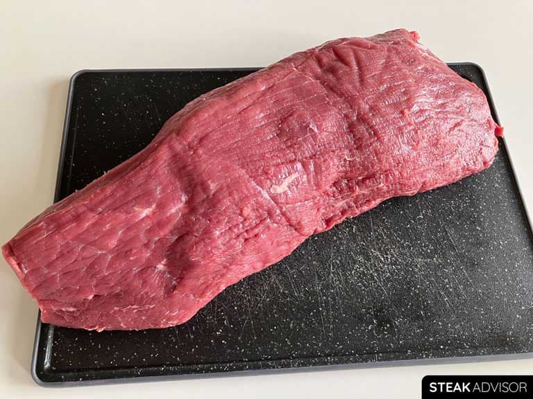 Raw eye of round roast