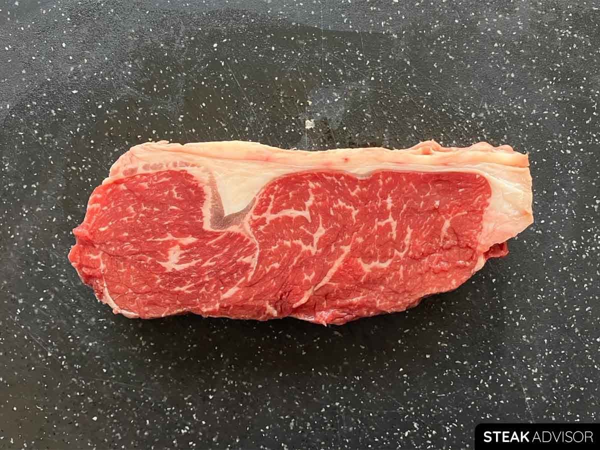 raw new york strip steak
