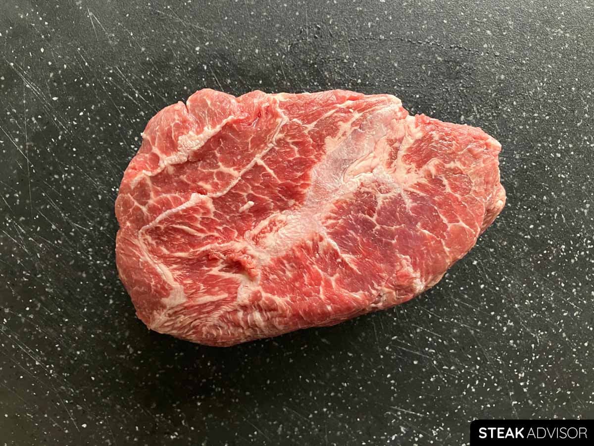 raw top blade steak
