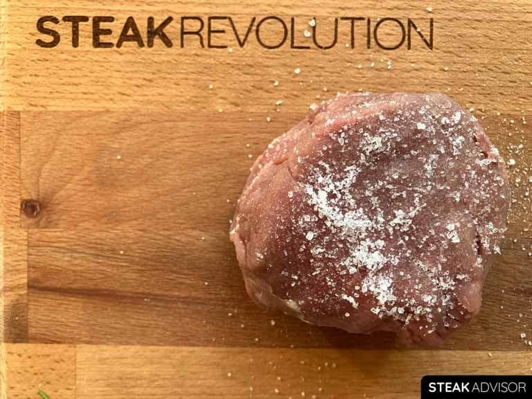 Salt seasoned filet mignon
